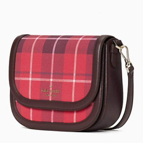 Kate Spade Blake Plaid Saddle Bag NWT - Picture 3 of 5